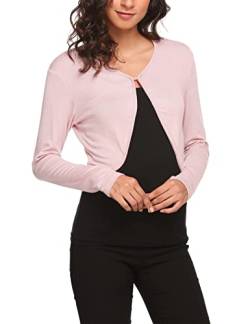 Hotouch Damen Bolero Schulterjacke Langarm festlich Pastellrosa S von UNibelle