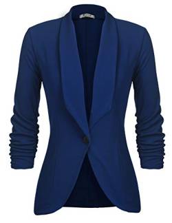 UNibelle Blazer Damen Elegant Leicht Business Arbeit Lang Jacke Blazer Casual Blazerjacke für Damen Königsblau M von UNibelle