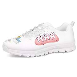 UOIMAG Cute Tooth Fairy Mental Pattern Schuhe für Frauen Mädchen Gift Trainer Soft Lace Sneaker Schuhe Atmungsaktive Air Mesh Freizeitschuhe 37EU von UOIMAG