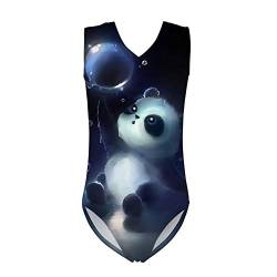 UOIMAG Einteiliger Badeanzug für Mädchen, ärmellos, Bademode, Sunmer, Strandkleidung, Ballett, Tanzen, Gymnastik, Geschenk für Kinder, Niedlicher Panda-Druck, 13-14 Jahre von UOIMAG