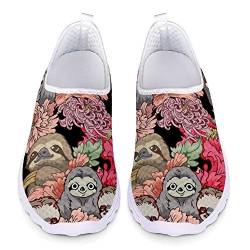 UOIMAG Flower Sloth Geschenk Sneaker Schuhe für Mädchen Frauen Krankenschwester Schuhe Flache atmungsaktive Slip On Schuhe 37EU von UOIMAG