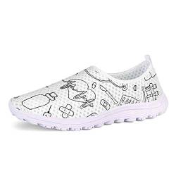 UOIMAG Frauen White Nurse Schuhe Mädchen Geschenk Casual Slip On Schuhe Mesh Schuhe Sport Sneaker 37EU von UOIMAG