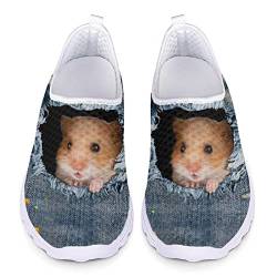 UOIMAG Hamster Mesh Schuhe für Frauen Männer 3D Print niedliche Tier Slip On Schuhe leicht Flache Freizeitschuhe, EU37 von UOIMAG