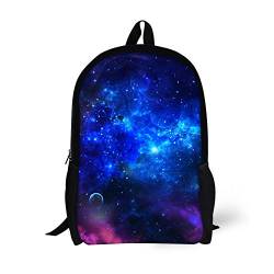 UOIMAG Kinder Schulrucksack Groß Casual Daypack Schulrucksack mit Seitentasche Unisex Schultertasche Geschenk, Blue Galaxy (Blau) - UO-3132C-1 von UOIMAG