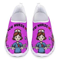 UOIMAG Purple Nurse Sneaker Schuhe Geschenk für Frauen Mädchen Casual Slip On Schuhe Atmungsaktive Mesh Schuhe 39EU von UOIMAG