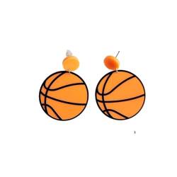 Acryl-Basketball-Tropfenohrringe Für Damen - Zarter, Kreativer Kugel-Anhänger-Ohrstecker. Modischer, Zarter Ohrhänger-Schmuck, Charm-Chic-Accessoires, Trendiges Urlaubs-Ohrhänger-Geschenk, Wie Ab von UOMSKTY