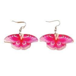 Acryl-Schmetterlings-Tropfenohrringe Für Damen - Süßer, Rosafarbener Schmetterlings-Anhänger Mit Haken-Ohrhänger von UOMSKTY