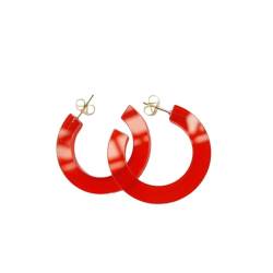 Bunte Kreis-Ohrringe Aus Acryl Für Damen - Damen Und Mädchen, Geometrischer Neon-Anhänger, 70Er- Und 80Er-Jahre-Ohrstecker, Charm-Neuheitsschmuck, Sommeraccessoires, Geschenke, Rot von UOMSKTY