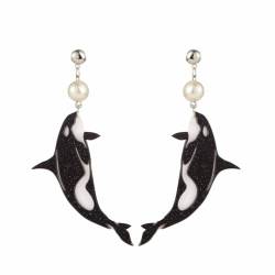 Cartoon-Acryl-Delfin-Ohrringe, Tropfen-Ohrringe Für Damen - Modischer, Übertriebener, Lustiger Delphin-Ohrstecker-Ohrschmuck, Charm, Schicker Langer Dangler, Trend-Accessoires, Weiblich, Geschenk, von UOMSKTY