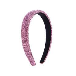 Damen-Stirnband-Haarreifen – Glänzende Süße Rosa Strasssteine, Kopfbedeckung, Flippiger, Eleganter Mädchen-Haarkronen-Kopfschmuck, Modischer Charme, Neuartige Haar-Accessoires, Kreativer Schmuck von UOMSKTY