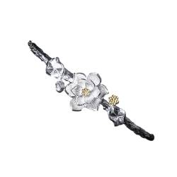 Eleganter Manschettenarmreif Mit Retro-Blume Für Damen - Zarte Offene Armbänder Mit Ethnischem Lotusblatt Für Damen, Verstellbare Armbänder, Charm-Chic-Schmuck, Trendige Industrie-Accessoires, Ge von UOMSKTY