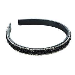 Exquisites Dünnes Stirnband Für Damen – Schwarze Kristall-Strasssteine, Feine Haar-Accessoires, Barocke Haarkrone, Kopfbedeckung, Charme, Mädchen-Party, Abschlussball, Haarreifen, Schmuck, Trend- von UOMSKTY