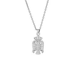 Halskette Mit Adler-Anhänger Der Republik Serbien – Ethnische Serbische Landumriss-Charm-Halskette,Dünne Kette,Zierlicher Patriotischer Hip-Hop-Schmuck Für Frauen/Männer/Mädchen,Unisex-Geschenke von UOMSKTY