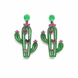 Kreative Blumen-Kaktus-Acryl-Ohrhänger Für Frauen - Zarte Böhmische Ethnische Ohrstecker, Festival-Schmuck, Charm-Trend, Strand, Party, Ohrhänger, Modeaccessoires, Geschenk, Wie Abgebildet von UOMSKTY