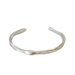 Minimalistisches, Geometrisches, Offenes Armband Für Damen - Unregelmäßige Wellenstruktur, Glänzende Armreifen, Modisch, Verstellbares Armband, Charm-Trend, Schmuck-Accessoires, Damen, Mädchen, von UOMSKTY