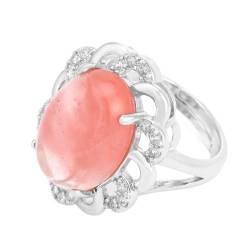 Natürliche Wassermelonen-Kristall-Öffnungsringe – Einzigartige Eiform,Vier Zinken-Inlay-Hohlringe,Verstellbare Reiki-Chakra-Ringe Für Damen,Modischer,Exquisiter Reiki-Ring-Schmuck,Rosa,Verstellbar von UOMSKTY