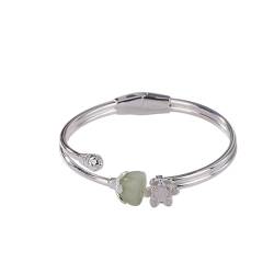 Offener Vintage-Armreif Im Ethnischen Stil Für Damen - Luxuriöse Hetian-Jade-Lotusblüten-Armbänder, Zarter Schmuck, Elegante, Verstellbare Manschettenarmbänder, Damen-Accessoires, Geschenke, Ver von UOMSKTY