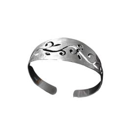 Statement-Mode-Armreif Mit Breiter Manschette Für Damen - Damen-Armbänder Im Vintage-Stil, Hohle Ranke, Offene Armbänder, Verstellbare Armbänder, Schicker Charm-Schmuck, Trendige Industrie-Access von UOMSKTY