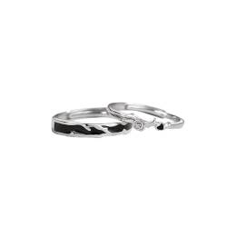 UOMSKTY Modische S925-Ringe Für Paare - Charm Chic Zweige Rose Verstellbarer Ring Schmuck Emaille Offener Ring, Exquisite Eternity Promise Eheringe Für Verliebte Männer Frauen, Ein Paar Ringe von UOMSKTY