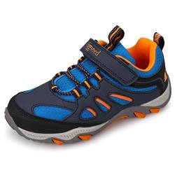 UOVO Turnschuhe Jungen Wanderschuhe Sneakers Kinder Trekking Schuhe Outdoor Sportschuhe Laufschuhe Blau Orange Gr.39 von UOVO