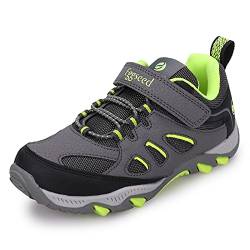 UOVO Turnschuhe Jungen Wanderschuhe Sneakers Kinder Trekking Schuhe Outdoor Sportschuhe Laufschuhe Grau Gr.37 von UOVO