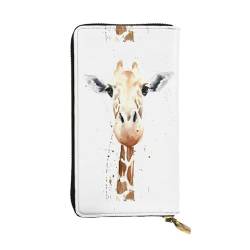 Clever Giraffe Unisex-Geldbörse aus Leder mit Reißverschluss, Kosmetiktasche für Party, Reisen, Urlaub, Geschenke, Schwarz , Einheitsgröße von UPIKIT