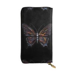 Mystery Butterfly Unisex-Geldbörse aus Leder mit Reißverschluss, Kosmetiktasche für Party, Reisen, Urlaub, Geschenke, Schwarz , Einheitsgröße von UPIKIT