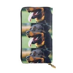 Rottweiler Unisex-Geldbörse mit Reißverschluss, Leder, Kosmetiktasche für Party, Reisen, Urlaub, Geschenk, Schwarz , Einheitsgröße von UPIKIT