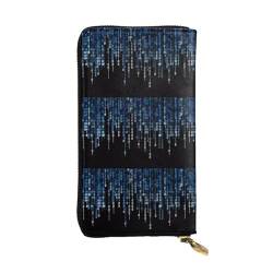 The Blue Binary Unisex-Geldbörse aus Leder mit Reißverschluss, Kosmetiktasche für Party, Reisen, Urlaub, Geschenke, Schwarz , Einheitsgröße von UPIKIT
