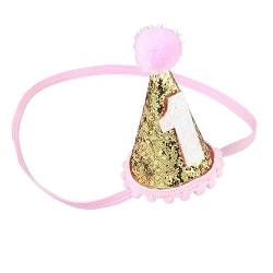 UPKOCH 1Stk Baby-Geburtstagsmütze Hüte für Babymädchen Baby Mädchen Geburtstag Stirnband haarschmuck Haarbänder Geburtstagsmütze für Mädchen Glitzer-Geburtstagsmütze für Babys Popularität von UPKOCH