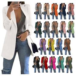 UPOI Cardigan Blazer Damen Elegant Einfarbig Damenblazer Frühjahr Herbst Kurzblazer Übergangsjacke Steppmantel Wintermantel Freizeit Büro Jacke Kurz Mantel Outwear Damenjacke für Office Business von UPOI