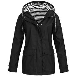 UPOI Regenjacke Damen wasserdichte Softshelljacke Outdoorjacke Atmungsaktive Packbare Übergangsjacke Leichte Jacke mit Kapuze für Frühlings Herbst zum Wandern Trekking Fahrrad von UPOI