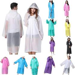 UPOI Regenponcho für Erwachsene, 2 Stück Tragbarer Regencape Wasserdicht Outdoor-Poncho mit Kapuzen, Transparenter Poncho Festival-Regenmantel für Camping Wandern & Reisen von UPOI