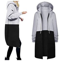 UPOI Sweatjacke Damen Mit Kapuze Damen Herbst Winter Outing Stil Frauen Warm Reißverschluss Dating Elegante Hoodies Sweatshirt Langen Mantel Jacke Tops Outwear Hoodie Outwear Kapuzenpullover von UPOI