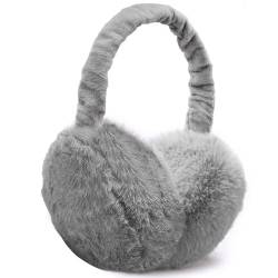 UQTUKO Ohrenwärmer, Faltbare Winter Ohrenschützer Verstellbarer Plüsch Earmuffs Warme Kälteschutz Kalte Ohrenschützer für den Winter Reiten für Damen, Herren und Kinder (Grau) von UQTUKO