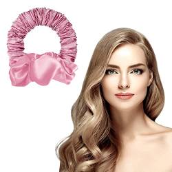 URAQT Heatless Curling Haarband, Weiches Keine Hitze Pferdeschwanz Haarband Lockenwickler, 2022 Neue Scrunchie Rollers Magic Hairdresser Tools für Lange Haare, DIY-Styling (Rosa) von URAQT