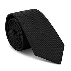 URAQT Herren Krawatten, Klassische Schmale Krawatte 6 cm für Herren, Elegant Hochzeit Krawatte für Büro oder Festliche Veranstaltunge(Schwarz) von URAQT