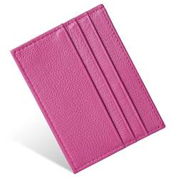 URAQT Leder Kartenetui, Kreditkartenetui, Leder Geldbörse, Magic Wallet Geschenk Leder Wallet, Unisex (Rosarot) von URAQT