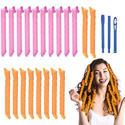 URAQT Lockenwickler Große Locken,20pcs DIY Wave Styling Kit Haar Lockenwickler Rollen Hair Curler für Waves Styler mit Styling-haken, 55cm von URAQT