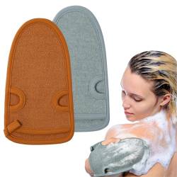 URAQT Peelinghandschuh, 2 Stück Exfoliating Gloves peelinghandschuhe, Peeling-Handschuhe Körper, handschuh Körperpeeling für Körper und Gesich von URAQT