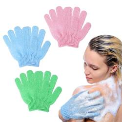 URAQT Peelinghandschuh, 6 Stück Exfoliating Gloves peelinghandschuhe, Peeling-Handschuhe Körper, handschuh Körperpeeling für Körper und Gesich von URAQT