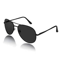 URAQT Sonnenbrille Herren, Retro Polarisierte Pilotenbrille Sonnenbrille damen Frauen mit 100% UV Schutz, 2022 New Mode Sonnenbrille Unisex für Fahren/Angeln/Reise/Outdoor Golf, Schwarz von URAQT