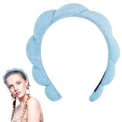 URAQT Spa Stirnband, Puffy Makeup Haarband, Damen Haarreifen Headbands Stirnbänder für Hautpflege, Gesichtsreinigung, Make-up-Entfernung, Dusche, Gesichtsmaske (Blau) von URAQT