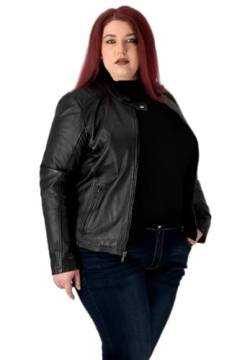 URBAN 5884 Damen Lederjacke RILEY, Echtes Lammfell Jacke für Plus Size Langlebig und weich im Griff, Schwarz, 50 von URBAN 5884