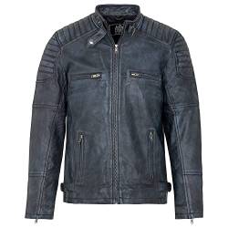 URBAN 5884 Men's RALF, Lederjacke Herren Echtleder Weich und Strapazierfähig, Denim, 5XL von URBAN 5884