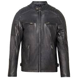 URBAN 5884 Men's RALF, Lederjacke Herren Echtleder Weich und Strapazierfähig, Schwarz, 4XL von URBAN 5884