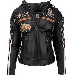 URBAN 5884 Motorradjacke Damen Mit Protektoren 58-BIKER, Damenjacke aus Lammleder, Protektoren für Rücken, Schultern und Ellenbogen, Schwarz, XL von URBAN 5884