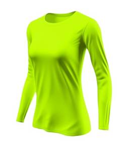 URBAN BUCK Damen Weich T-Shirt, Neon Langarm-Grün, XX-Large von URBAN BUCK