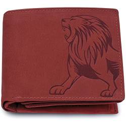 Urban Forest Luke Leder Geldbörse & Casual Gürtel Combo Geschenkset für Herren, Rot (Vintage Red), Doppelt gefaltete Brieftasche von URBAN FOREST