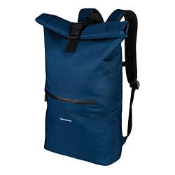 URBAN ZWEIRAD - Rollrucksack - Rolltop Rucksack für Damen & Herren aus PET-Flaschen - Rolltop für Freizeit, Uni & Schule etc. - Wasserabweisender Rolltop Rucksack (blau) von URBAN ZWEIRAD